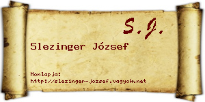 Slezinger József névjegykártya